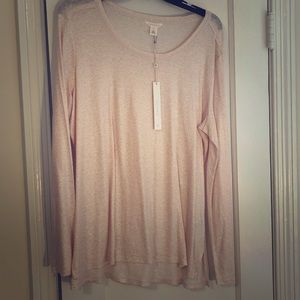 NWT Pink/rose gold shimmer long sleeve shirt